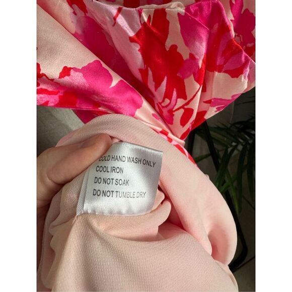 Pink Floral Midi Summer Sun Dress Size 10 - Picture 9 of 9